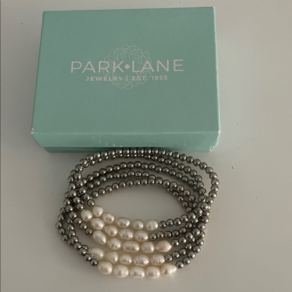 Park Lane Silver and Pearl Beaded Bracelet - set of 5 - individual